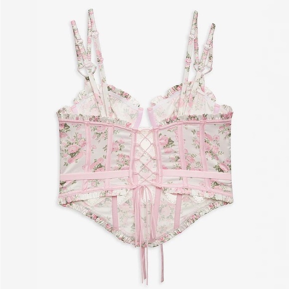For Love & Lemons Naima Bustier White Floral Large NEW - Picture 5 of 10
